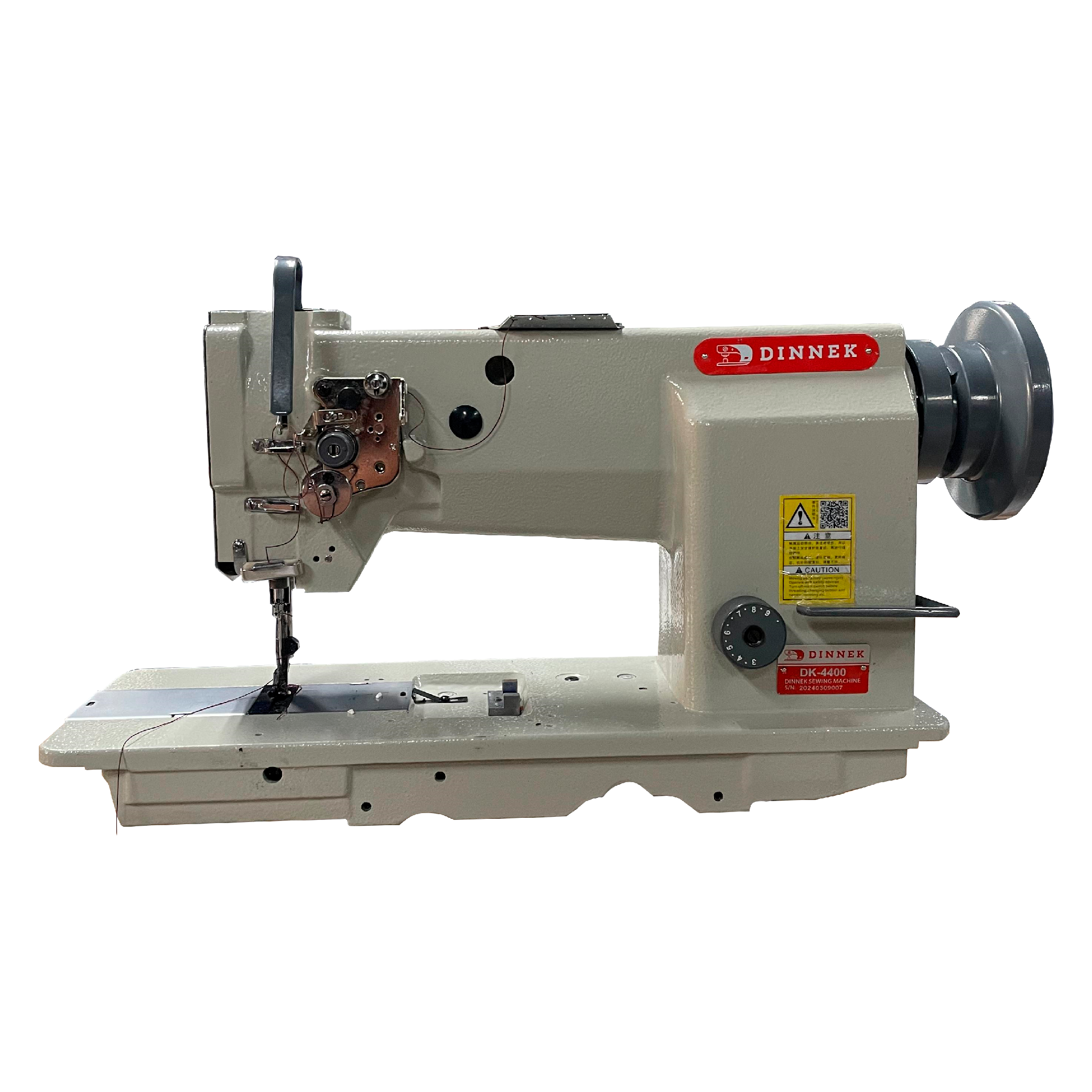Máquina de coser industrial triple arrastre cama plana DK-4400